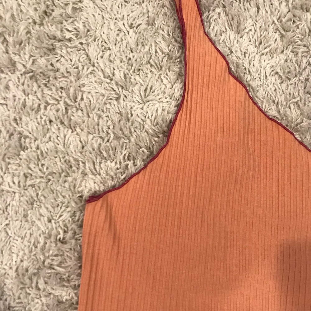 Off the shoulder halter peach top